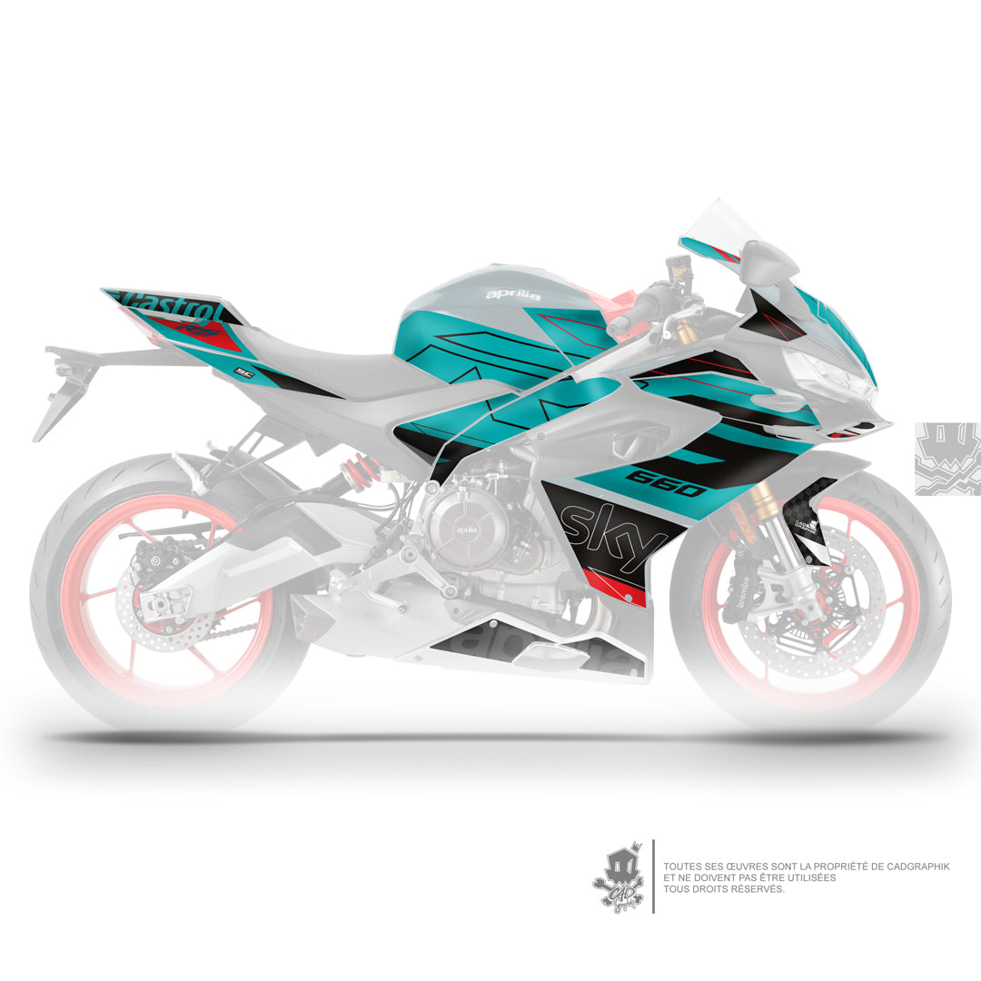 APRILIA KIT DÉCO - RS 660 - SKY TYFFANY - ONLY 50
