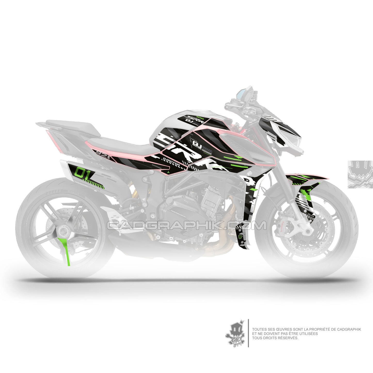 QJMOTOR KIT DÉCO - SRK 921 - DOWN GREEN