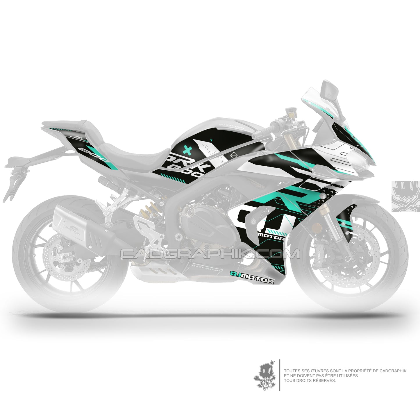 QJMOTOR KIT DÉCO - SRK 800 RR - RACE SPEED CYAN