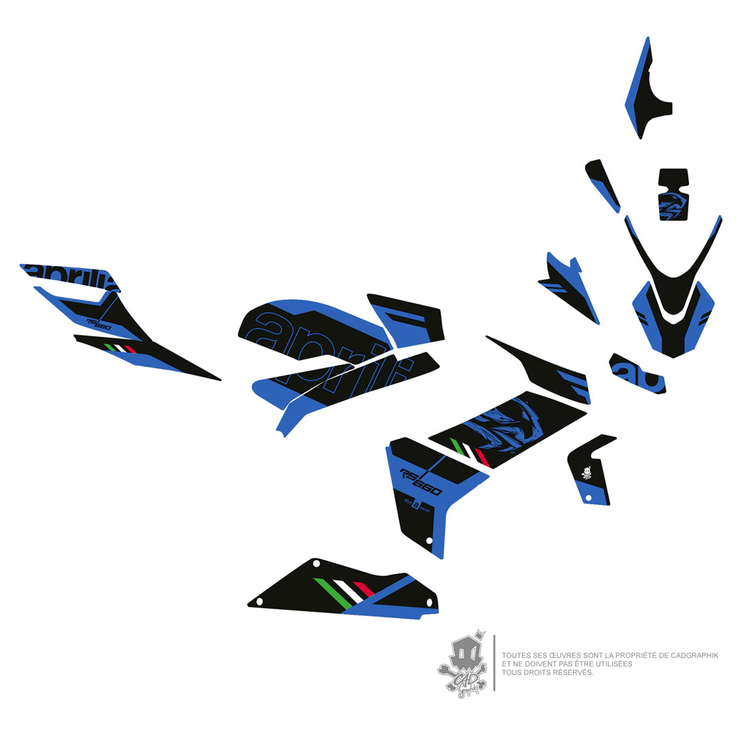 APRILIA KIT DÉCO - RS 660 SUDITA-CYAN- ONLY 50
