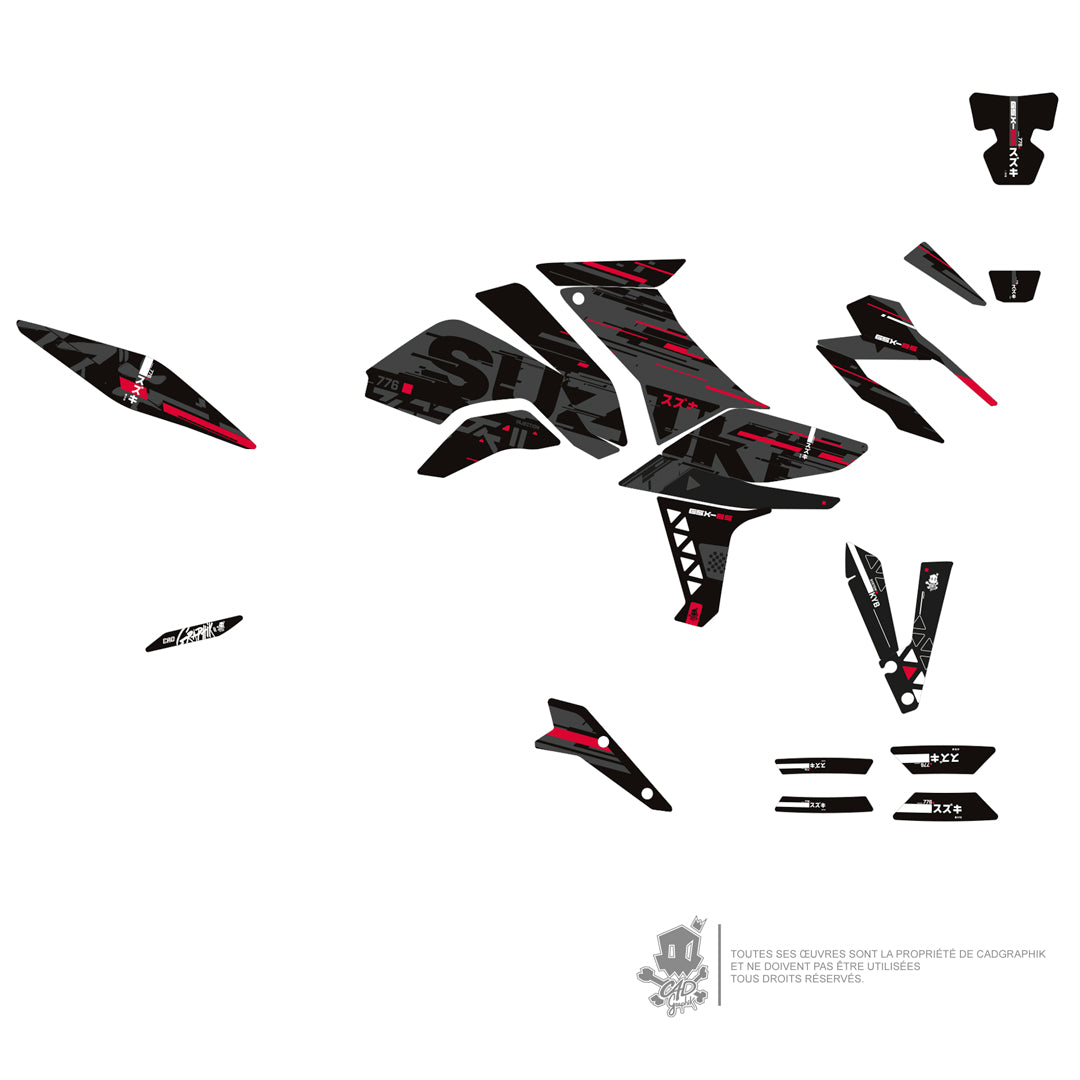 KIT DÉCO SUZUKI - GSX-8S-RED-SLIDE- ONLY X
