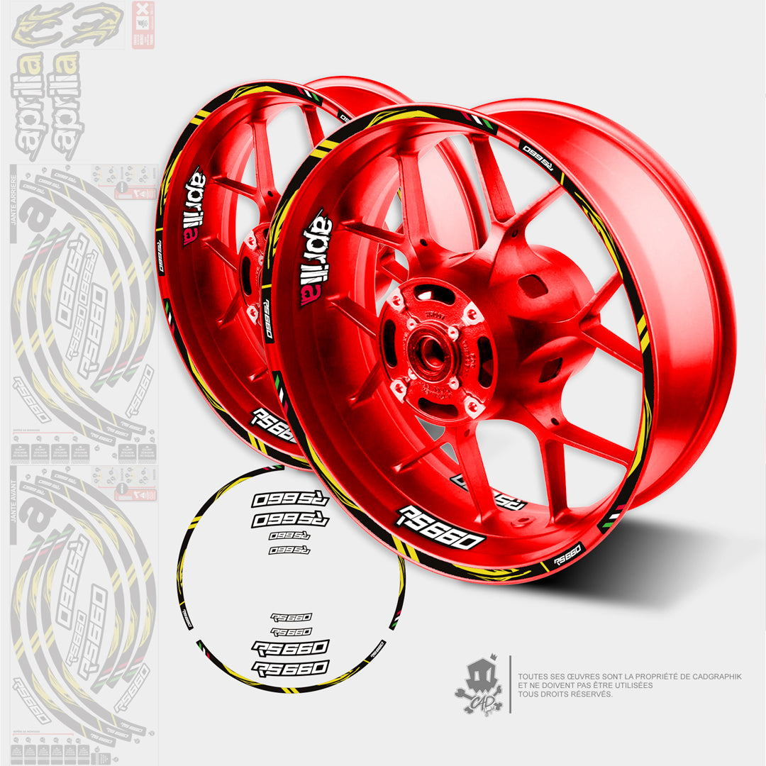 APRILIA KIT DÉCO JANTES - RS 660 - ACIDE