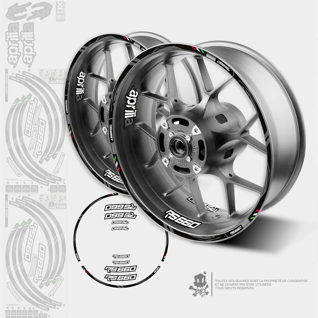 APRILIA KIT DÉCO JANTES - RS 660 - GREY