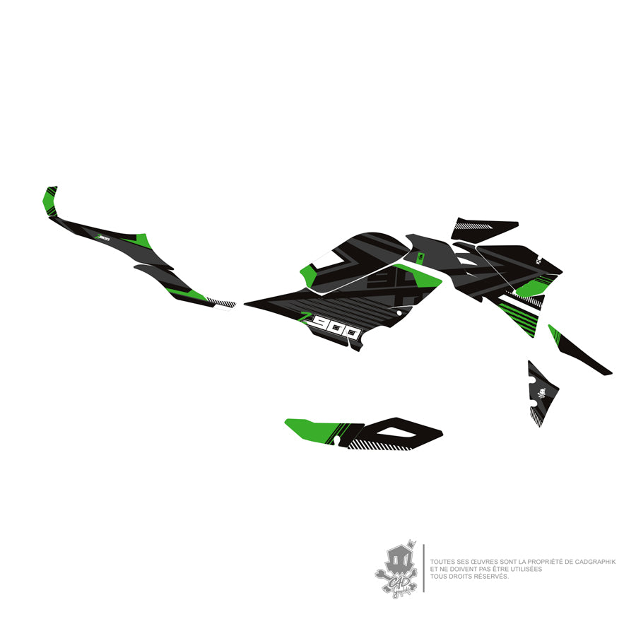 KAWASAKI KIT DÉCO - Z900 GREENV1 - ONLY X