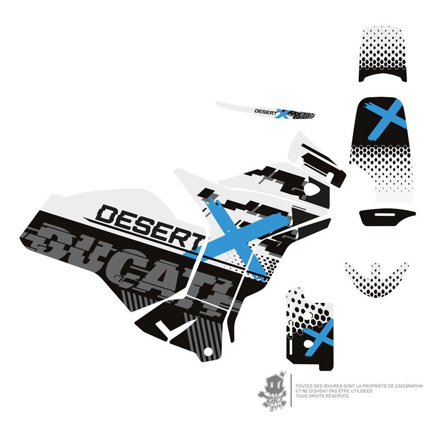 DUCATI KIT DÉCO - DESERT X - BLUE PIX - ONLY 50