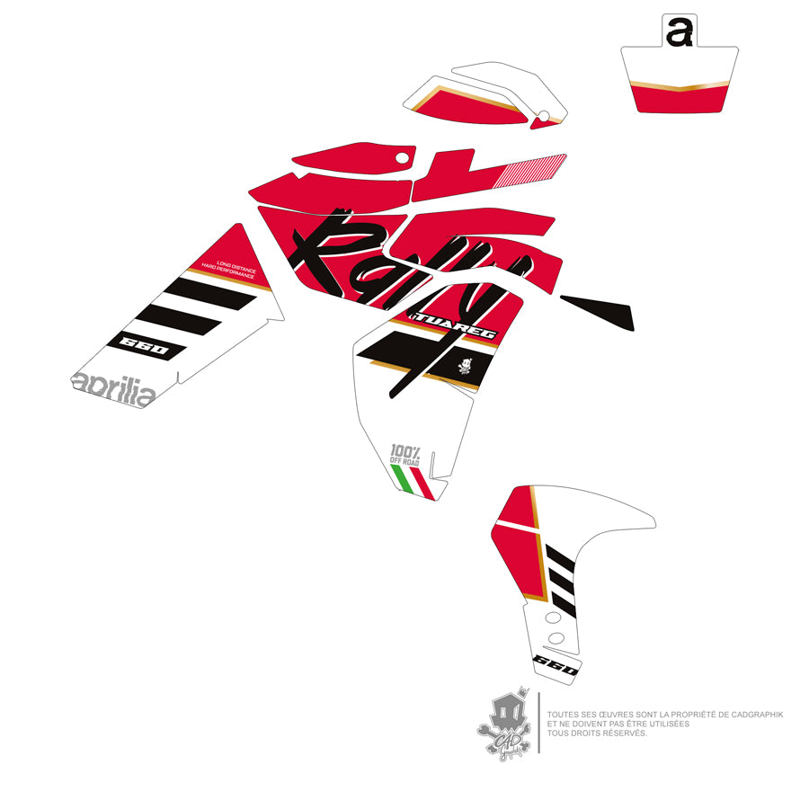APRILIA KIT DÉCO - TUAREG 660 RED RALLY - ONLY 50