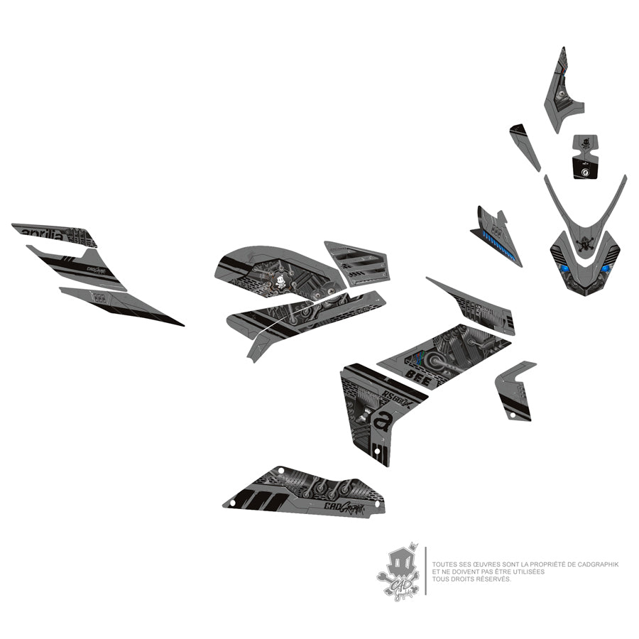 APRILIA KIT DÉCO - RS 660 GREY BEE-ONLY 50