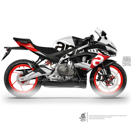APRILIA KIT DÉCO - RS 457 PACK LOGO - WHITE RED - ONLY X