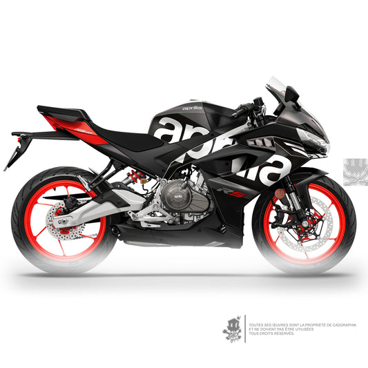 APRILIA KIT DÉCO - RS 457 PACK LOGO - BLACK - ONLY X
