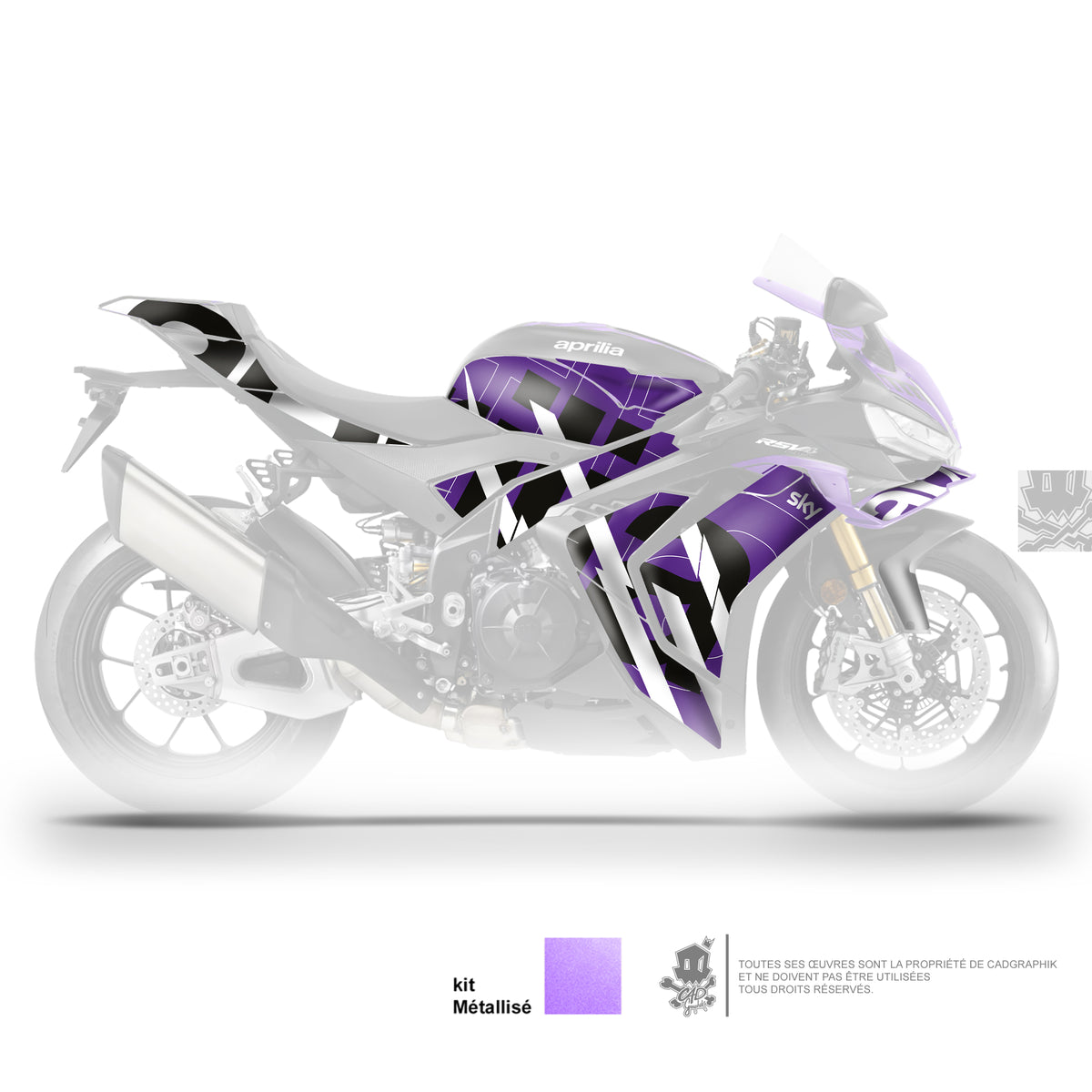 APRILIA KIT DÉCO - RSV4 - PURPLE PRINCE - ONLY 50
