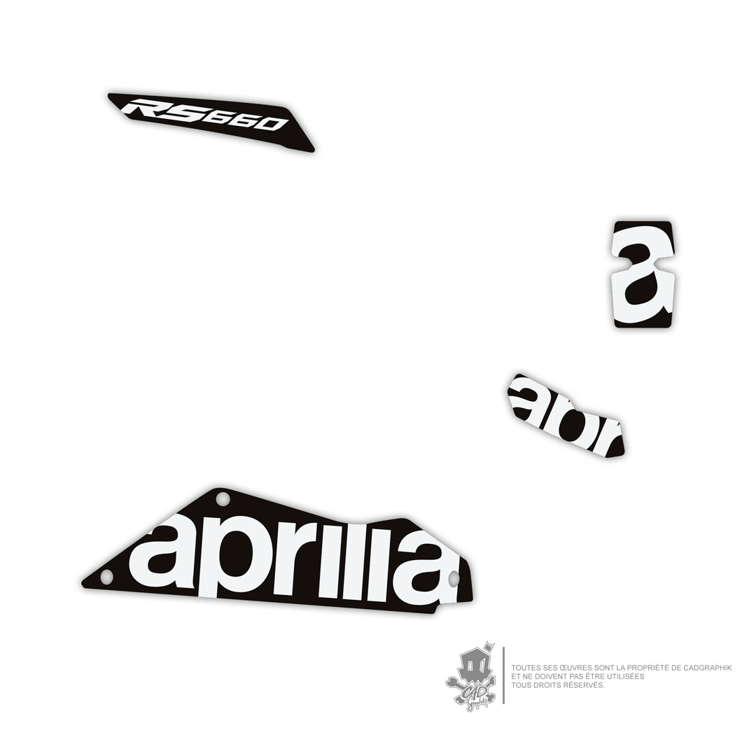 APRILIA KIT DÉCO - RS 660 PACK LOGO - SABOT - BLACK - ONLY X