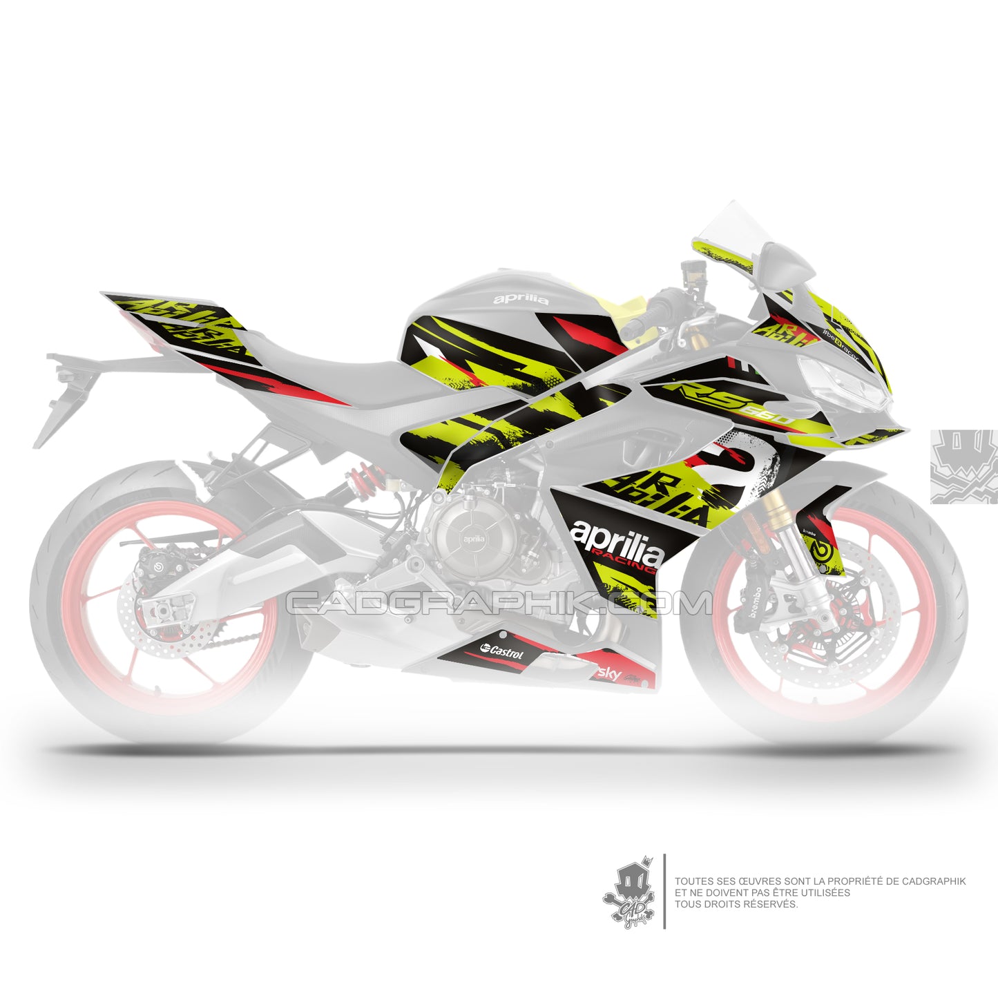 APRILIA KIT DÉCO - RS 660 - BACKGROUND ACIDE - ONLY 50