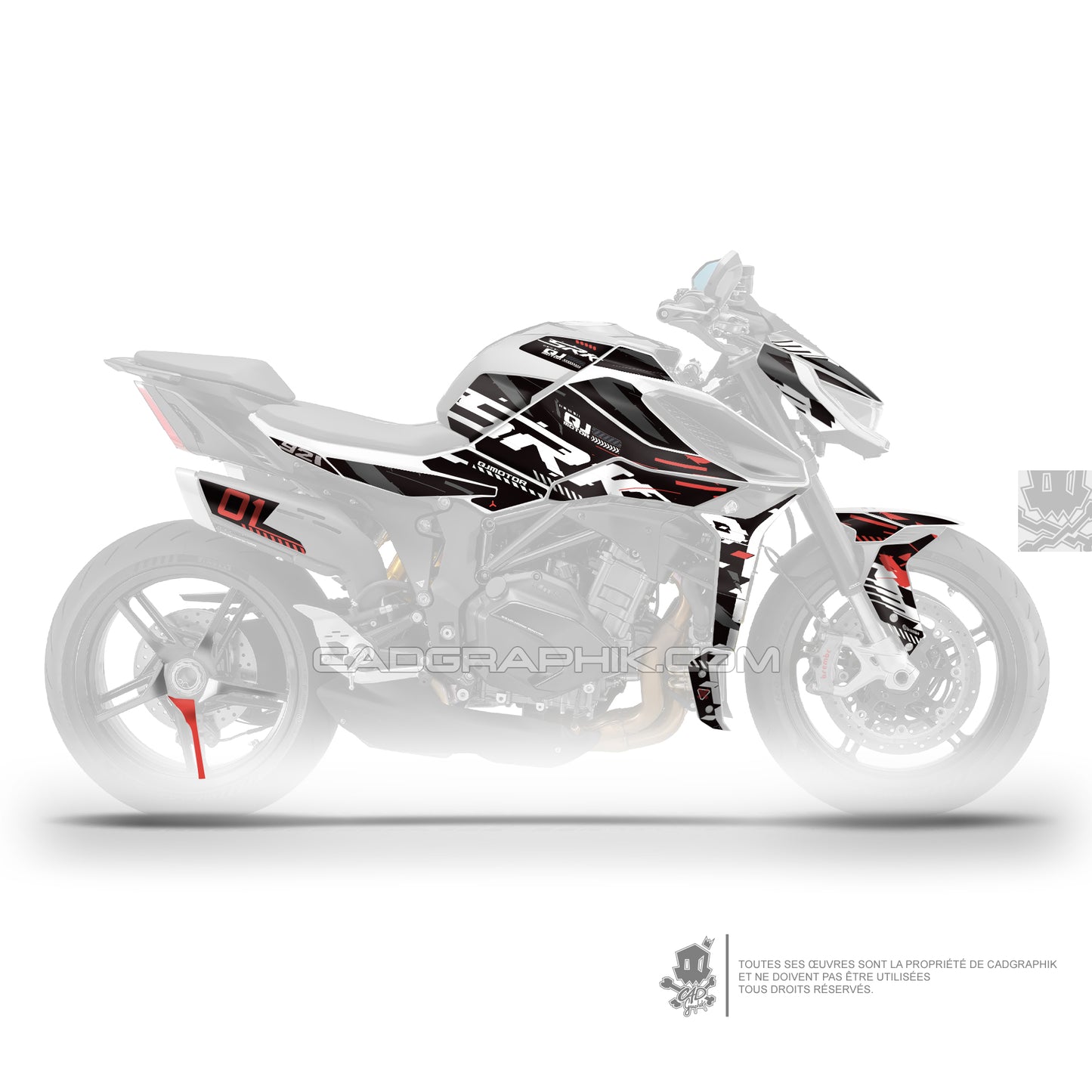 QJMOTOR KIT DÉCO - SRK 921 - DOWN RED