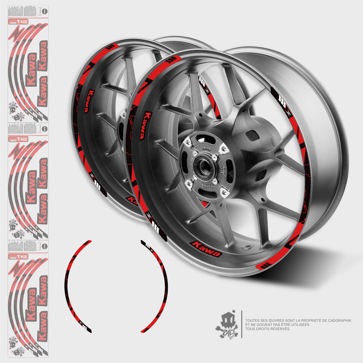 APRILIA KIT DÉCO JANTES  KAWASAKI -  GRUNGE R