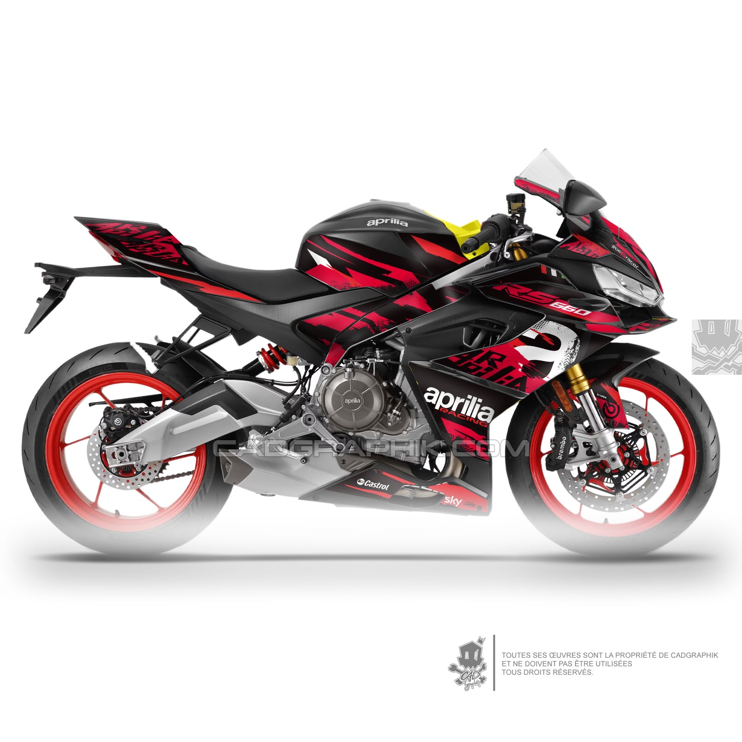 APRILIA KIT DÉCO - RS 660 - BACKGROUND RED - ONLY 50