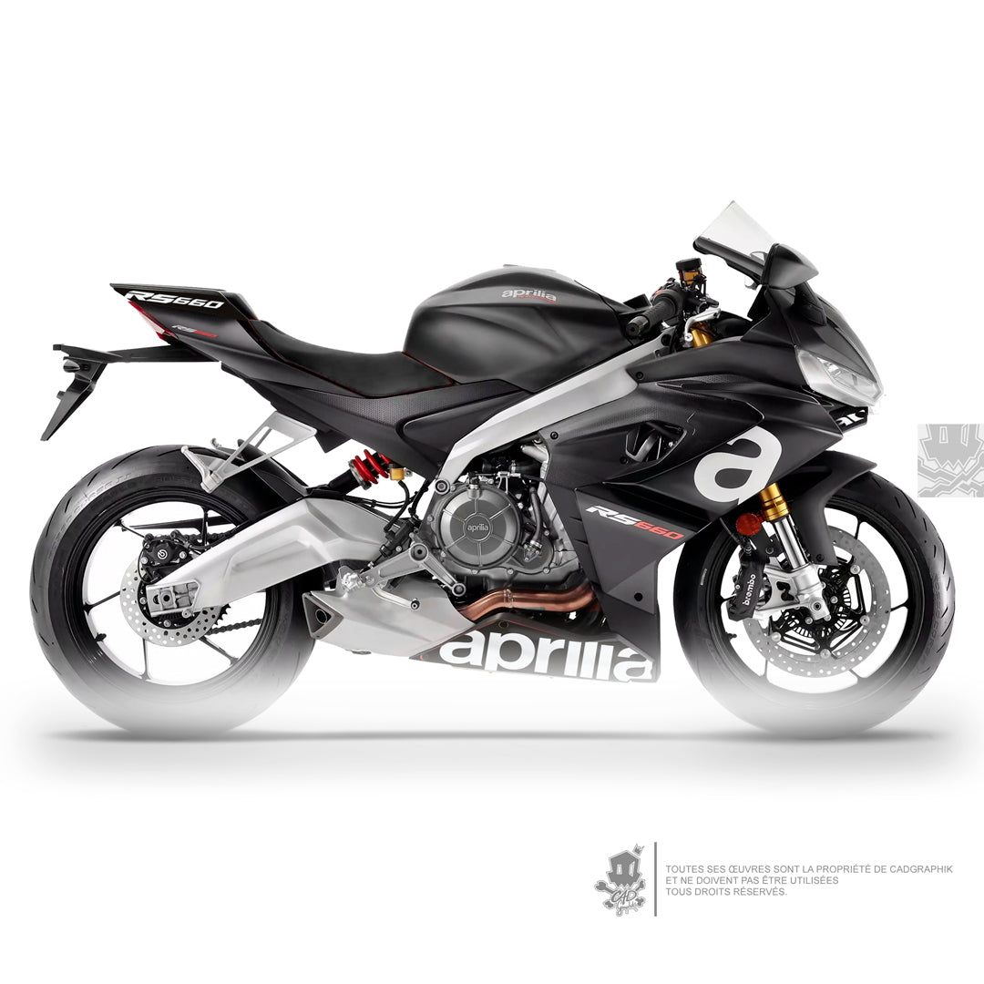 APRILIA KIT DÉCO - RS 660 PACK LOGO - SABOT - BLACK - ONLY X